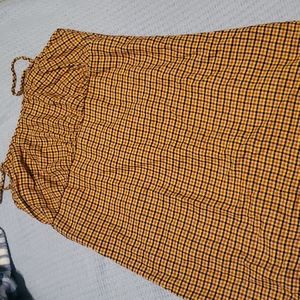Orange and Black Check Mini Dress